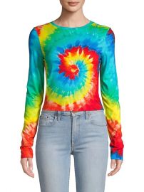 Delaina Rainbow Tie Dye Crew Top at Saks Fifth Avenue